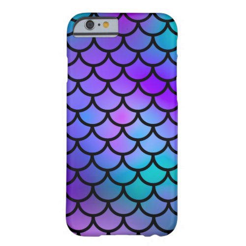 Teal Purple Pink Blue Mermaid Scales Fantasy Fish Barely There iPhone 6 Case