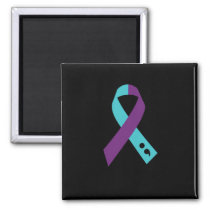 Teal Purple Ribbon Semicolon Suicide Prevention Magnet