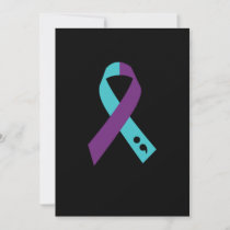 Teal Purple Ribbon Semicolon Suicide Prevention Save The Date