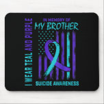 Teal Purple Ribbon Suicide Awareness Flag Brother  Mouse Pad<br><div class="desc">Teal Purple Ribbon Suicide Awareness Flag Brother Ck Print 1</div>