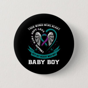 Teal Purple Ribbon Suicide Awareness Prevention So Button