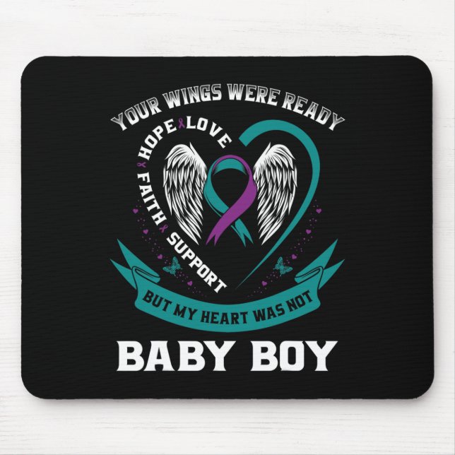 Teal Purple Ribbon Suicide Awareness Prevention So Mouse Pad (Front)