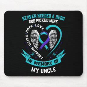 Teal Purple Ribbon Suicide Awareness Shirt Uncle M Mouse Pad