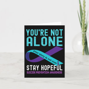 Teal Purple Ribbon Support Suicide Prevention Awar Card