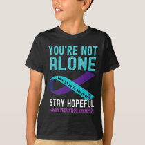 Teal Purple Ribbon Support Suicide Prevention Awar T-Shirt