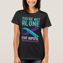 Teal Purple Ribbon Support Suicide Prevention Awar T-Shirt