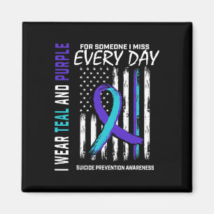 Teal Purple Someone I Miss Suicide Awareness Ameri Magnet