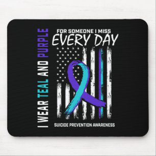 Teal Purple Someone I Miss Suicide Awareness Ameri Mouse Pad