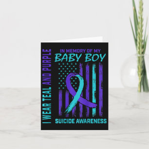 Teal Purple Suicide Awareness Flag Son Card