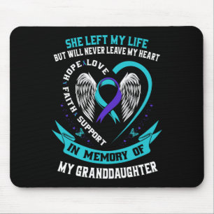 Teal Purple Suicide Awareness Granddaughter Memori Mouse Pad