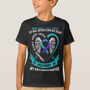 Teal Purple Suicide Awareness Granddaughter Memori T-Shirt