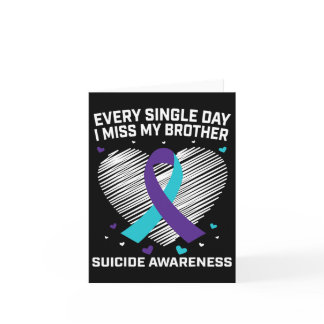 Teal Purple Suicide Awareness Prevention I Miss My Card