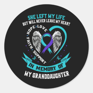Teal Purple Suicide Awareness Shirt Granddaughter  Classic Round Sticker