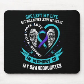 Teal Purple Suicide Awareness Shirt Granddaughter  Mouse Pad