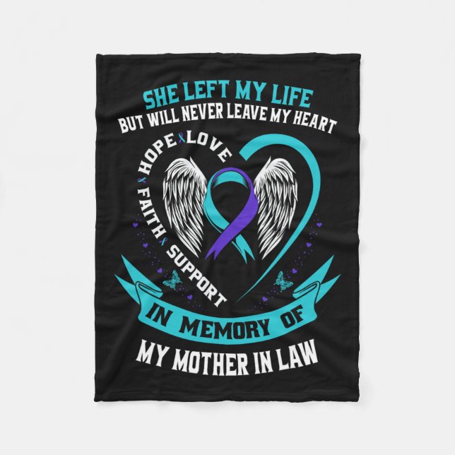 Teal Purple Suicide Awareness Shirt Mother In Law  Fleece Blanket (Front)