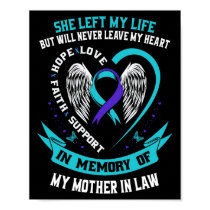Teal Purple Suicide Awareness Shirt Mother In Law Poster