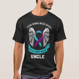 Teal Purple Suicide Awareness Uncle Your Wings Wer T-Shirt