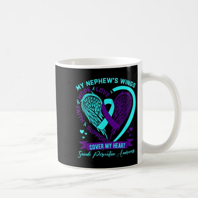 Teal Purple Suicide Prevention Awareness Nephew He Coffee Mug (Right)