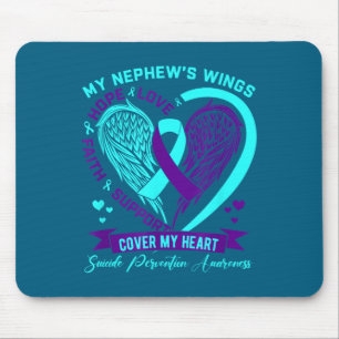 Teal Purple Suicide Prevention Awareness Nephew He Mouse Pad