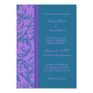 Purple And Teal Wedding Invitations & Announcements | Zazzle