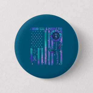 Teal Purple Us Usa Flag Suicide Prevention Awarene Button