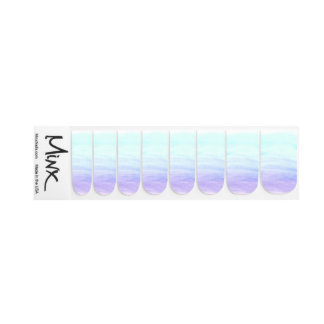 Teal purple wash nail art 