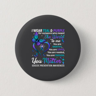 Teal Purple You Suicide Prevention Awareness Month Button
