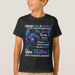 Teal Purple You Suicide Prevention Awareness Month T-Shirt