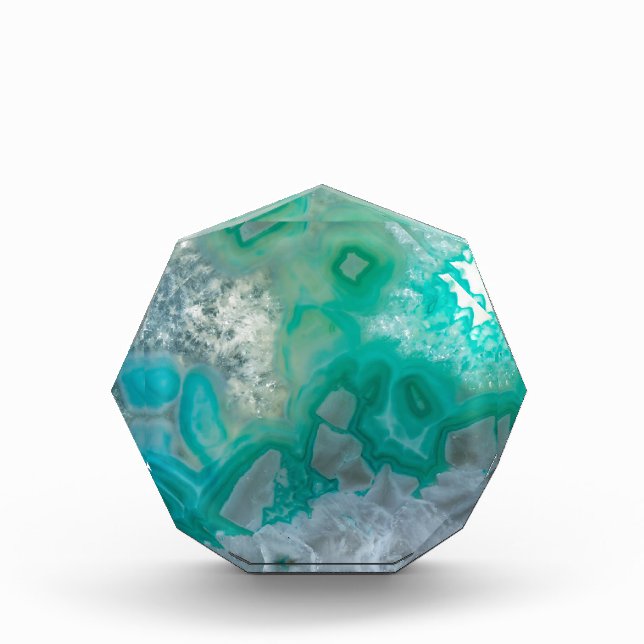Teal Quartz Geode Acrylic Award (Front)