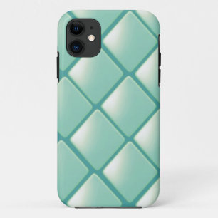 Teal Quilted Diamond Pattern iPhone 11 Case
