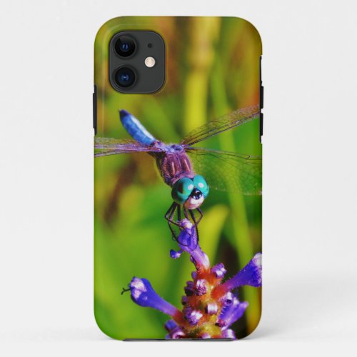 Teal Rainbow Dragonfly iPhone 11 Case