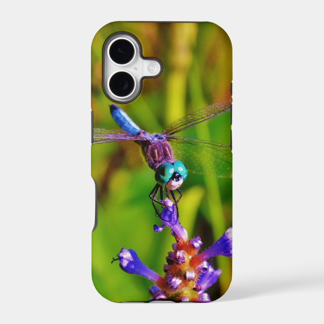 Teal Rainbow Dragonfly Iphone Case (Back)