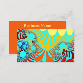 Teal Rainbow Mod Business Card by WonderArt at Zazzle