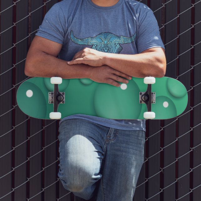 Teal Raindrop Texture Skateboard Deck (Outdoor 3)