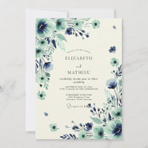 Teal Ravishing Spring Wedding Invitation