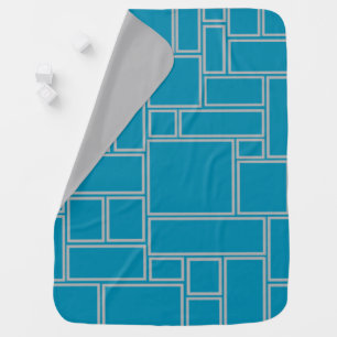 Teal Rectangles Baby Blanket