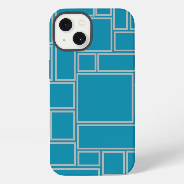 Teal Rectangles  Iphone Case (Back)