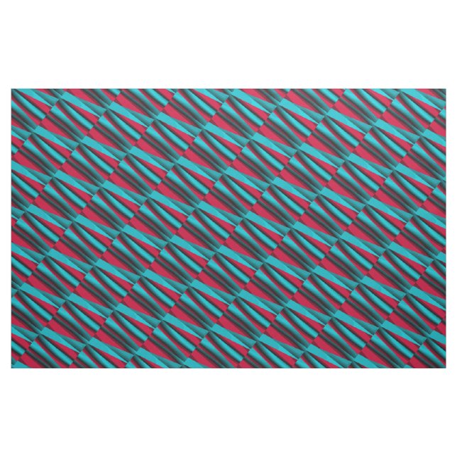 Teal-Red Abstract Fabric (Yard)
