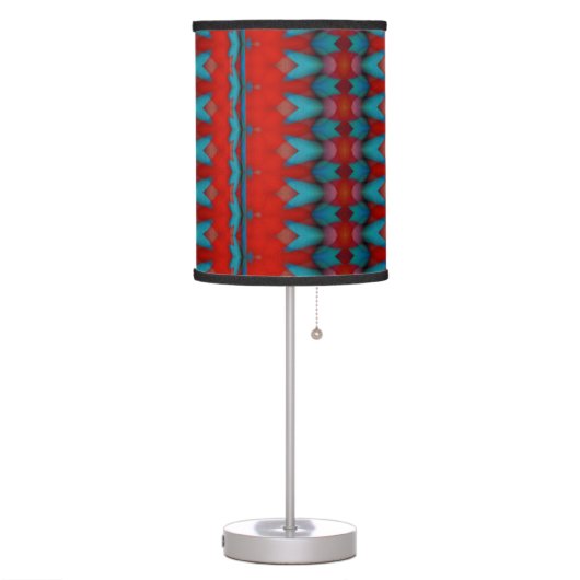 Teal Red Artistic Pattern Lamp (Left)