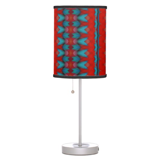 Teal Red Artistic Pattern Lamp (Right)