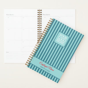Teal Red Custom Logo Personalized Business Planner