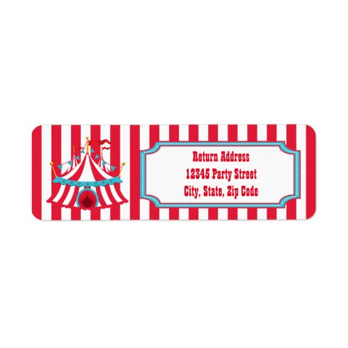 Teal  Red Vintage Circus or Carnival  Labels
