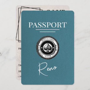 Teal Reno Passport Save The Date