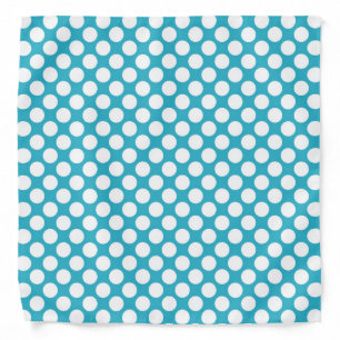 Teal Retro Colorful Modern Polka Dot Pattern Bandana