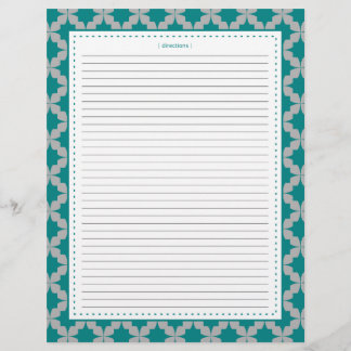Teal Retro Star Additional Recipe Pages