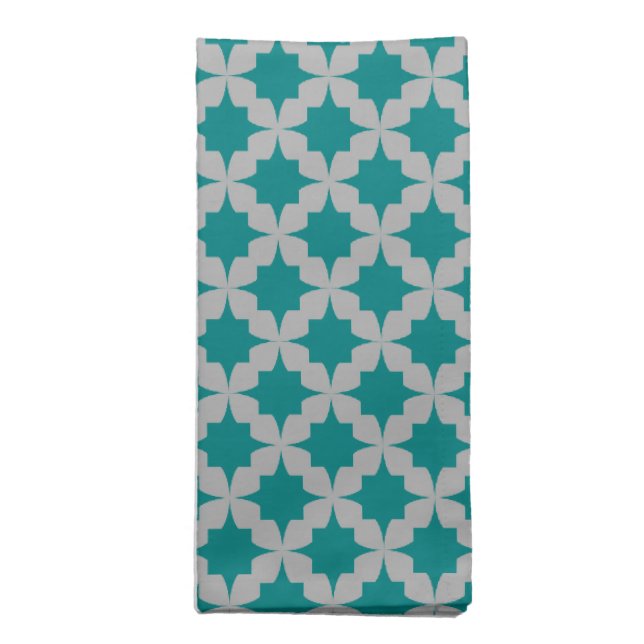 Teal Retro Star Napkin (Folded)