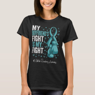 Teal Ribbon Boyfriend Addiction Recovery Awareness T-Shirt