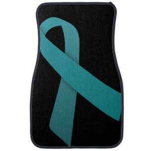 Teal Ribbon Car Floor Mat