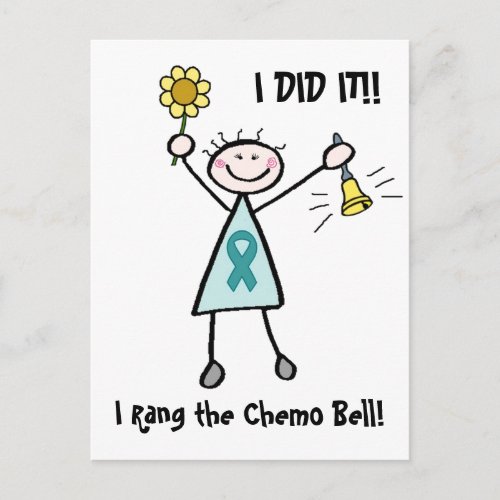 Teal Ribbon Chemo Bell Postcard