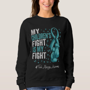 Teal Ribbon Children Food Allergies Awareness Sweatshirt